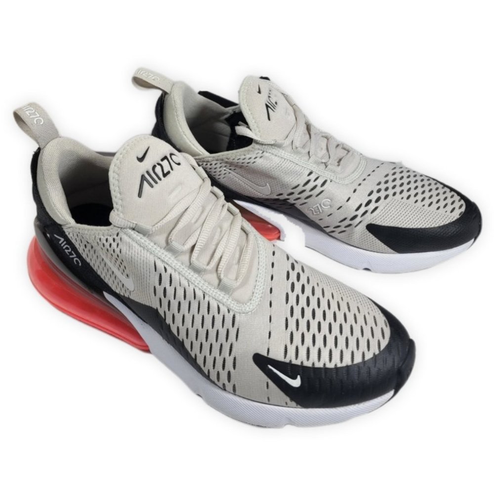 NIKE Air Max 270 Black/Light Bone/Hot Punch Men's US 9.5